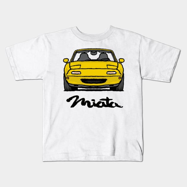 MX5 Miata NA Yellow Kids T-Shirt by Woreth